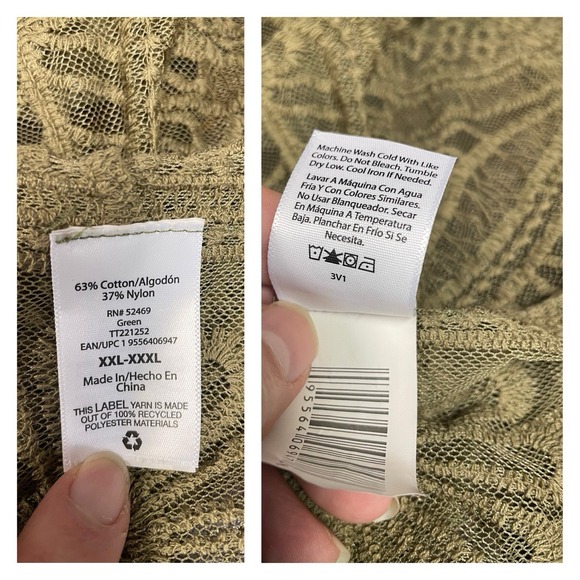 Sonoma Green Embroidered Mesh Lace Sheer Kimono Duster Cover Up Boho Fairy 3XL-4 - Picture 11 of 11